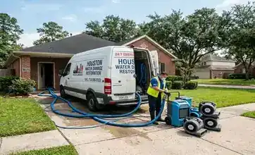 Houston emergency water damage restoration truck